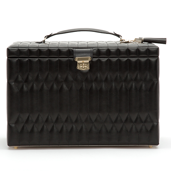 Wolf Caroline Black Medium Leather Jewelry Case
